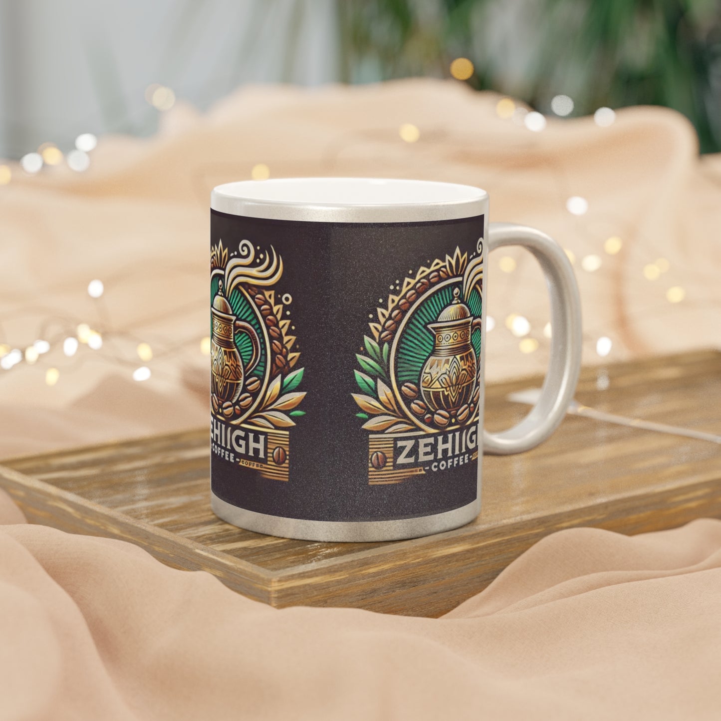ZeiHigh Coffee Metallic Mug - Stylish Silver/Gold Coffee Cup for Warm Beverages