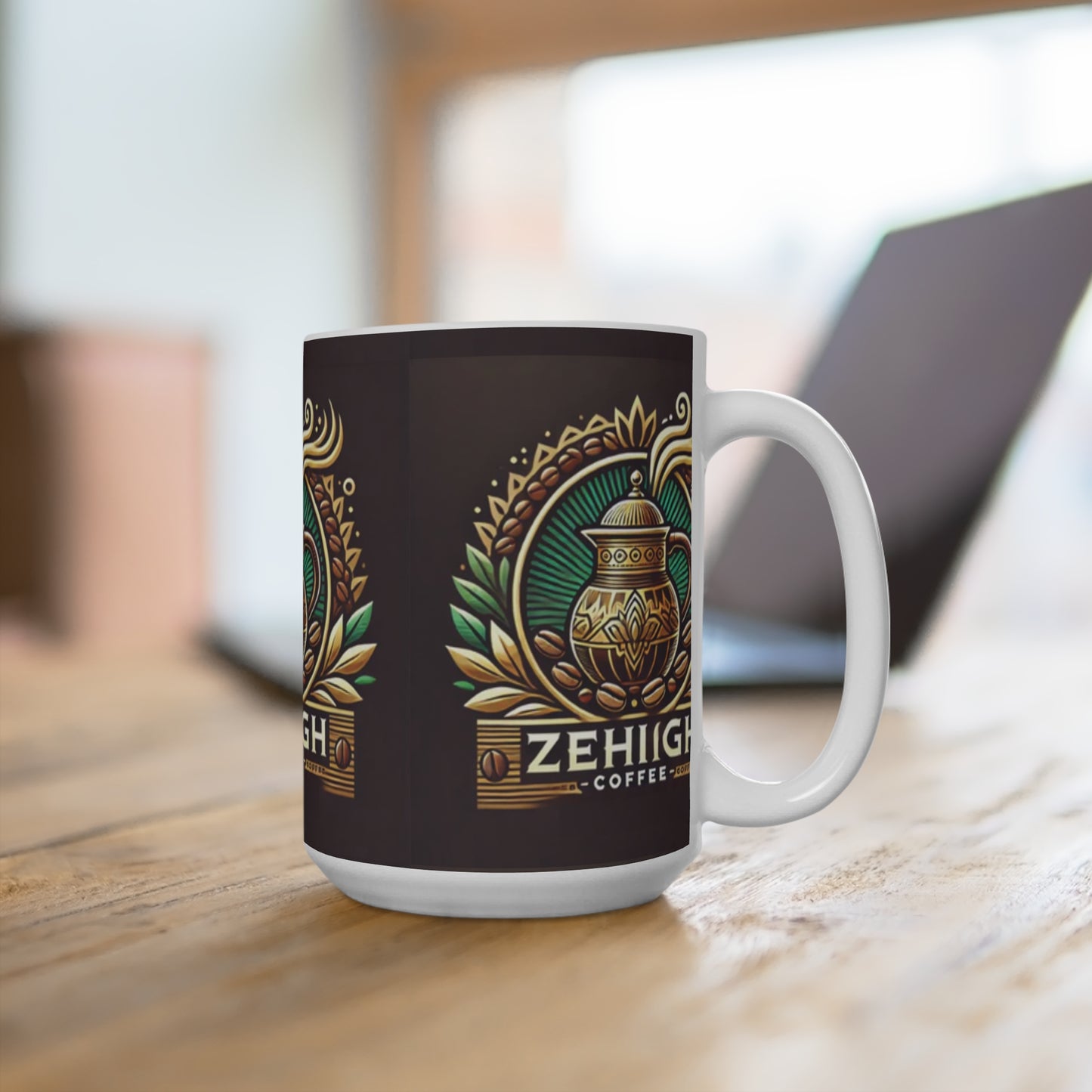 Zehigh Coffee 15oz Mug - Stylish Coffee Lover's Ceramic Cup for Home & Office