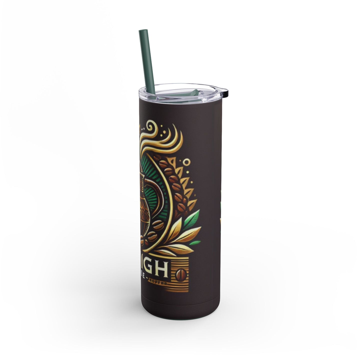 Zehigh Coffee 20oz Skinny Matte Tumbler | Travel Mug with Striking Coffee Design